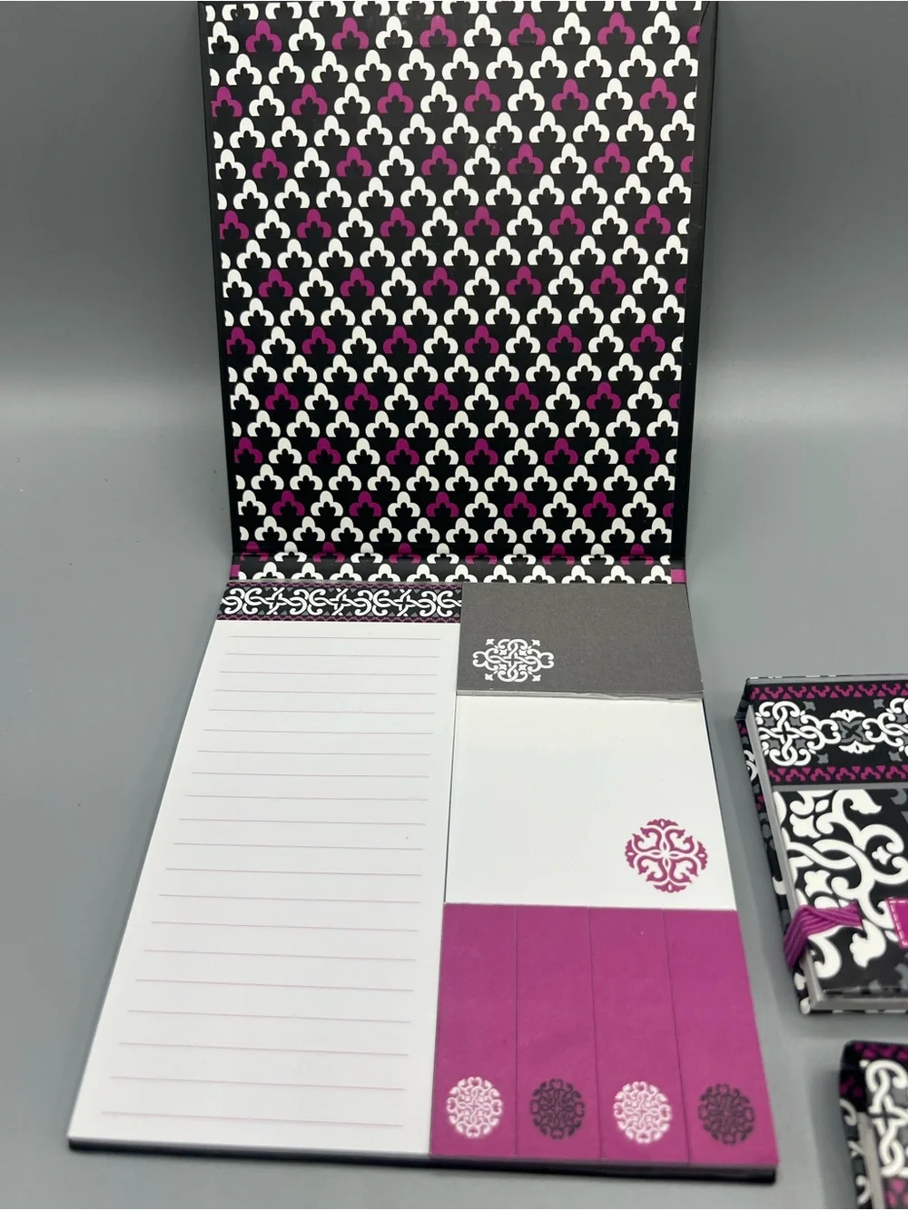 Vera Bradley Canterberry Magenta Lot of 4 Notepads and Pouch